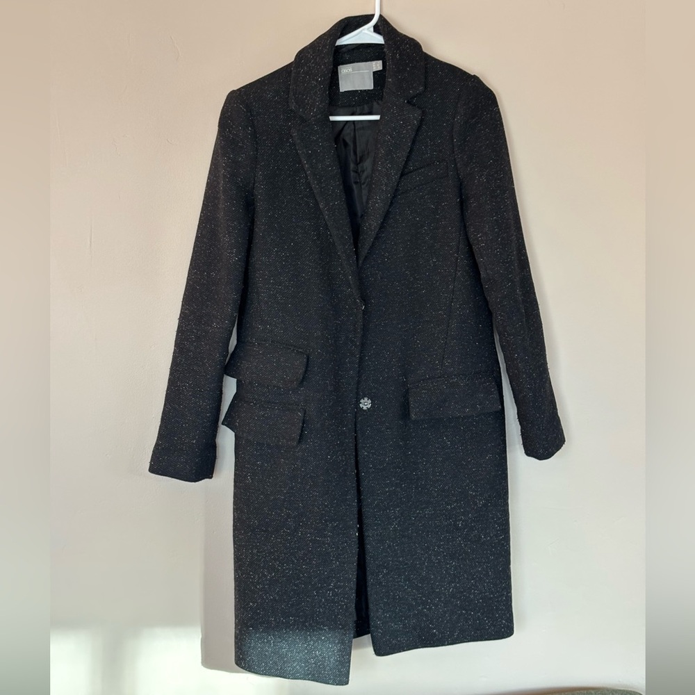 ASOS speckled wool long blazer-style coat